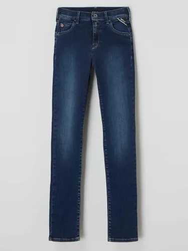 Replay Skinny Fit High Waist Jeans mit Stretch-Anteil Modell 'Nellie' in Jeansblau