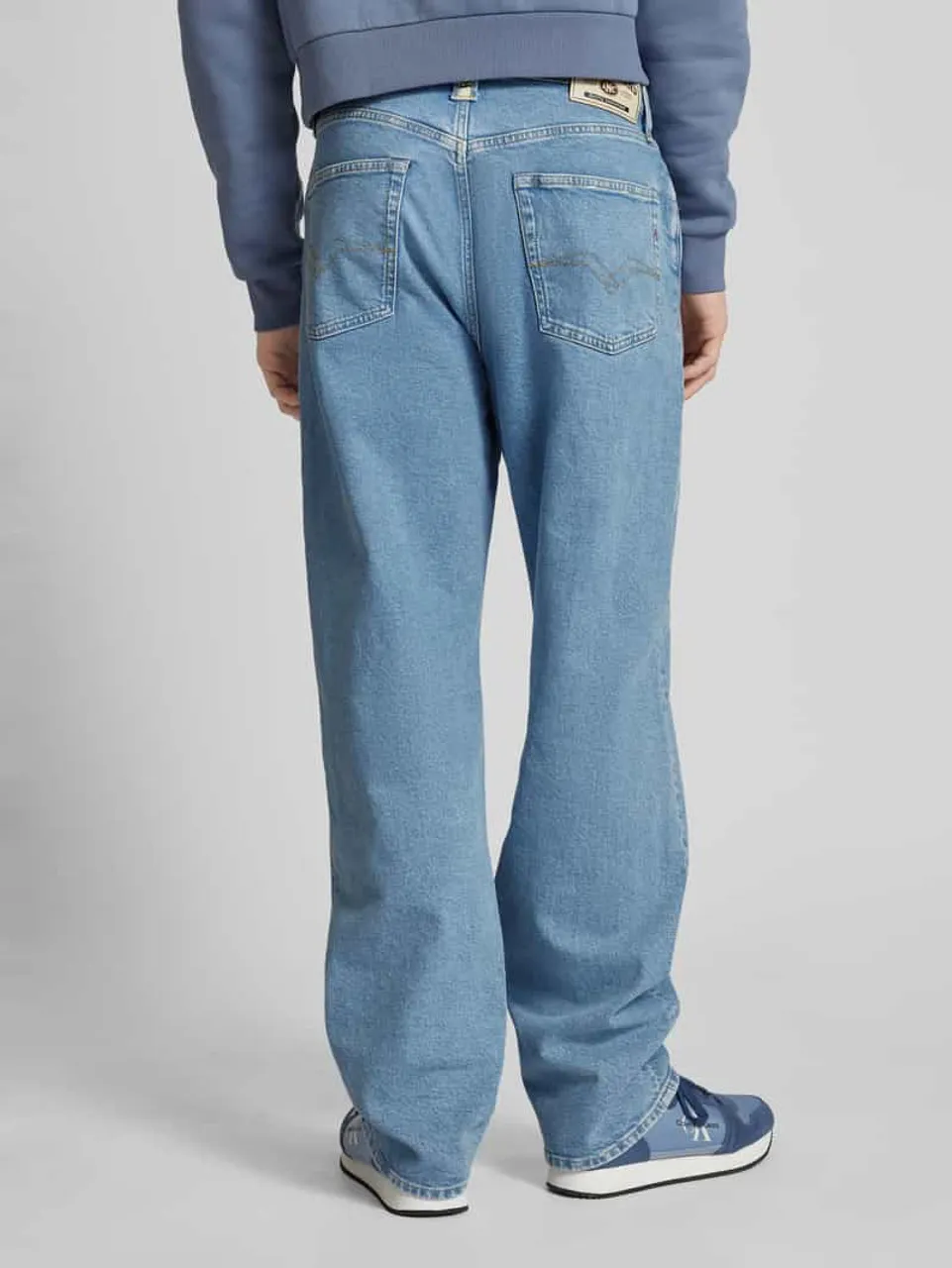 Replay Straight Fit Jeans im 5-Pocket-Design Modell '901' in Hellblau