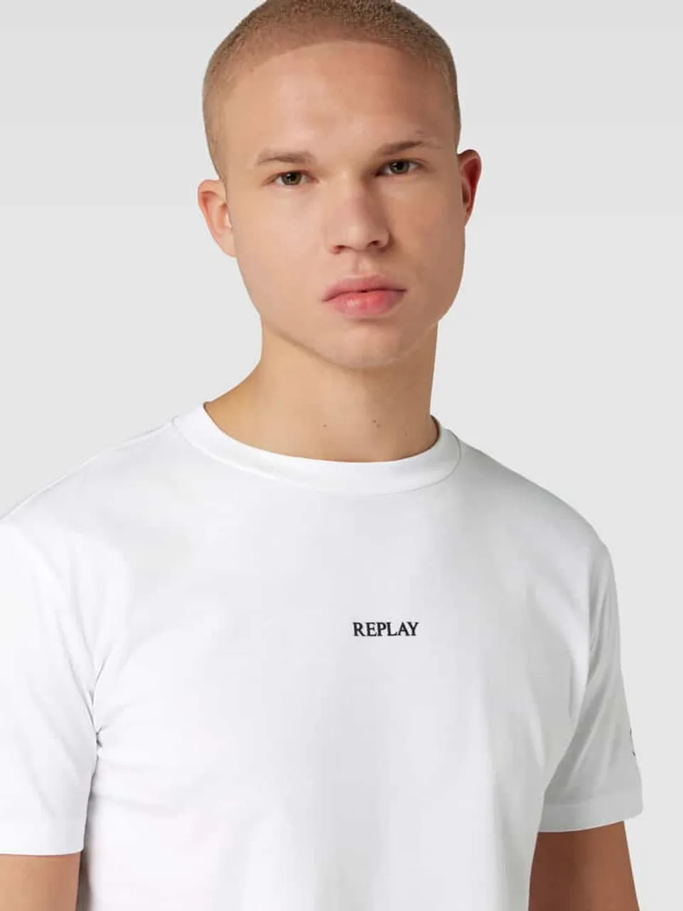 Replay T-Shirt mit Label-Print in Weiss