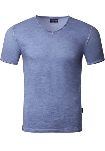 Reslad T-Shirt Reslad T-Shirt Herren V-Ausschnitt verwaschen Vintage Optik Shirt (1-tlg) V-Neck Vintage Style Männer Shirt