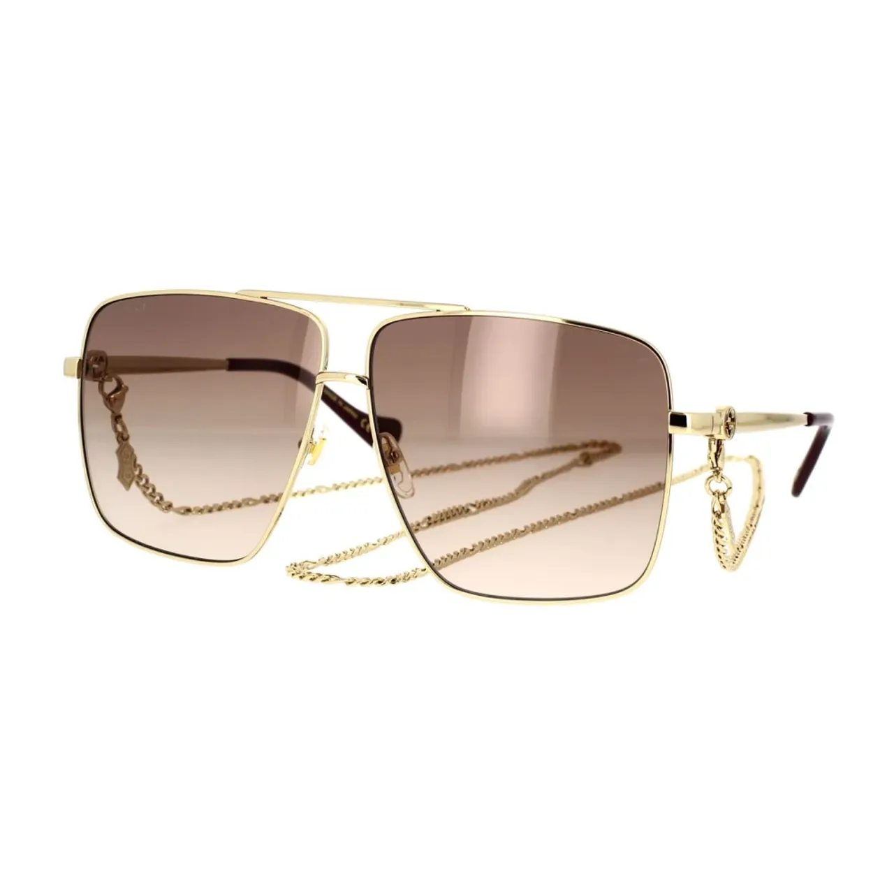 Retro Oversized Sonnenbrille mit abnehmbarer Kette Gucci