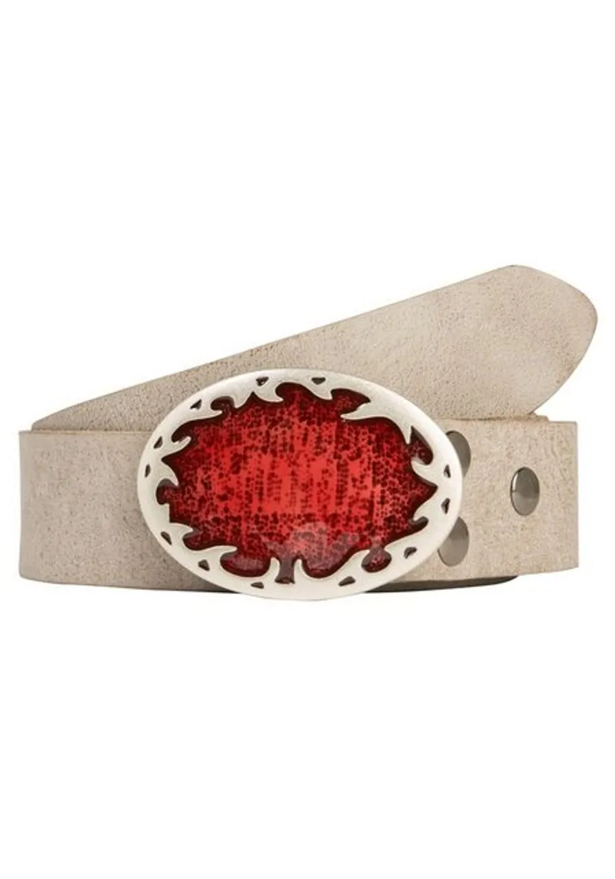 RETTUNGSRING by showroom 019° Ledergürtel mit austauschbarer Schließe »Flamme Oval Rot«