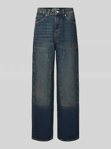 Review Baggy Fit Jeans mit verstärktem Kniebereich in Dunkelblau