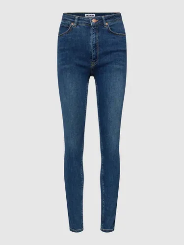 Review Skinny Fit High Waist Jeans im 5-Pocket-Design in Dunkelblau