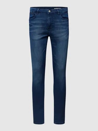REVIEW Skinny Fit Jeans mit Knopf- und Reißverschluss in Dunkelblau