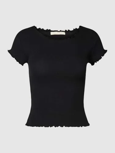 Review T-Shirt mit Muschelsaum in Black