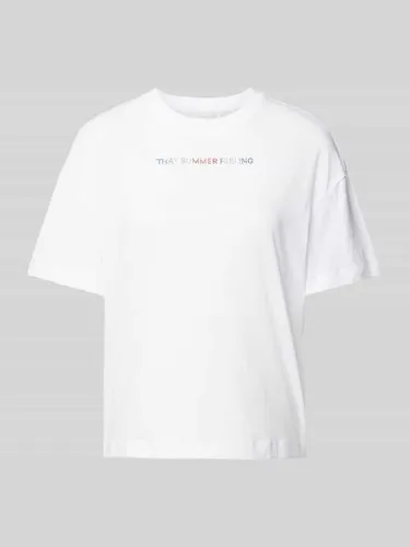 Rich & Royal T-Shirt mit Strasssteinbesatz in Weiss