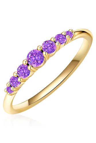 Ring Sterling Silver Yellow Gold Amethyst Yellowgold