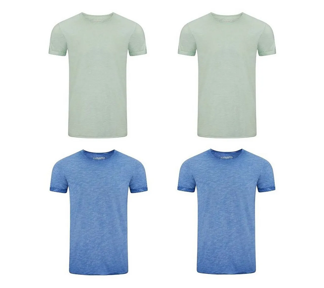 riverso T-Shirt Herren Basic Shirt RIVMatteo Regular Fit (4-tlg) Kurzarm Tee Shirt mit Rundhalsausschnitt aus 100% Baumwolle