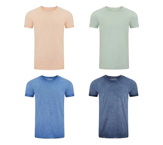 riverso T-Shirt Herren Basic Shirt RIVMatteo Regular Fit (4-tlg) Kurzarm Tee Shirt mit Rundhalsausschnitt aus 100% Baumwolle