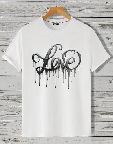 RMK T-Shirt Herren Shirt kurzarm Rundhals Basic Liebe mit "Love" Print aus Baumwolle