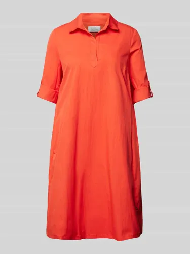 ROBE LÉGÈRE Knielanges Hemdblusenkleid in unifarbenem Design in Rot
