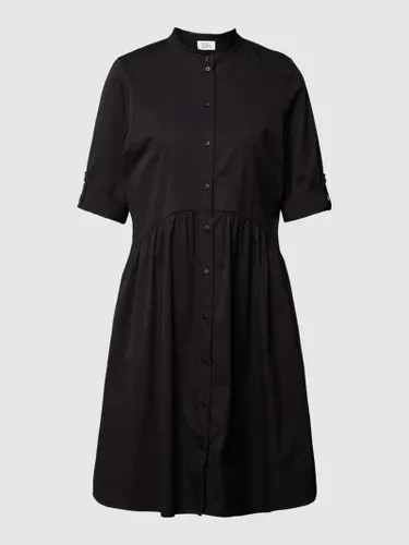 ROBE LÉGÈRE Knielanges Hemdblusenkleid mit Maokragen in Black