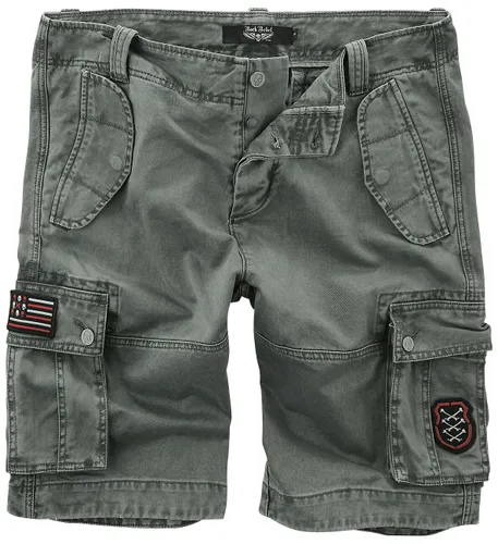 Rock Rebel by EMP Graue Cargo Shorts mit Patches Short grau in L