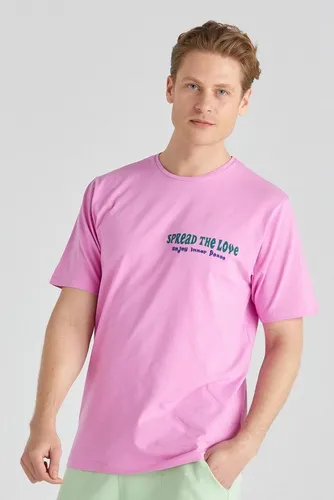 Rockupy T-Shirt für Herren "Sascha" Druck: „Spread the Love“ auf der linken Brust