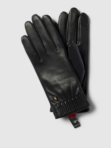 Roeckl Lederhandschuhe mit Label-Applikation Modell 'Arizona Touch' in Black