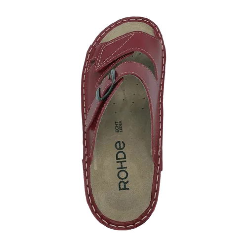 Rohde 5774-40 Rot - Pantolette - Damenschuhe Pantolette /  Zehentrenner, Rot, leder (nappa), absatzhöhe: 20 mm für Damen, rot