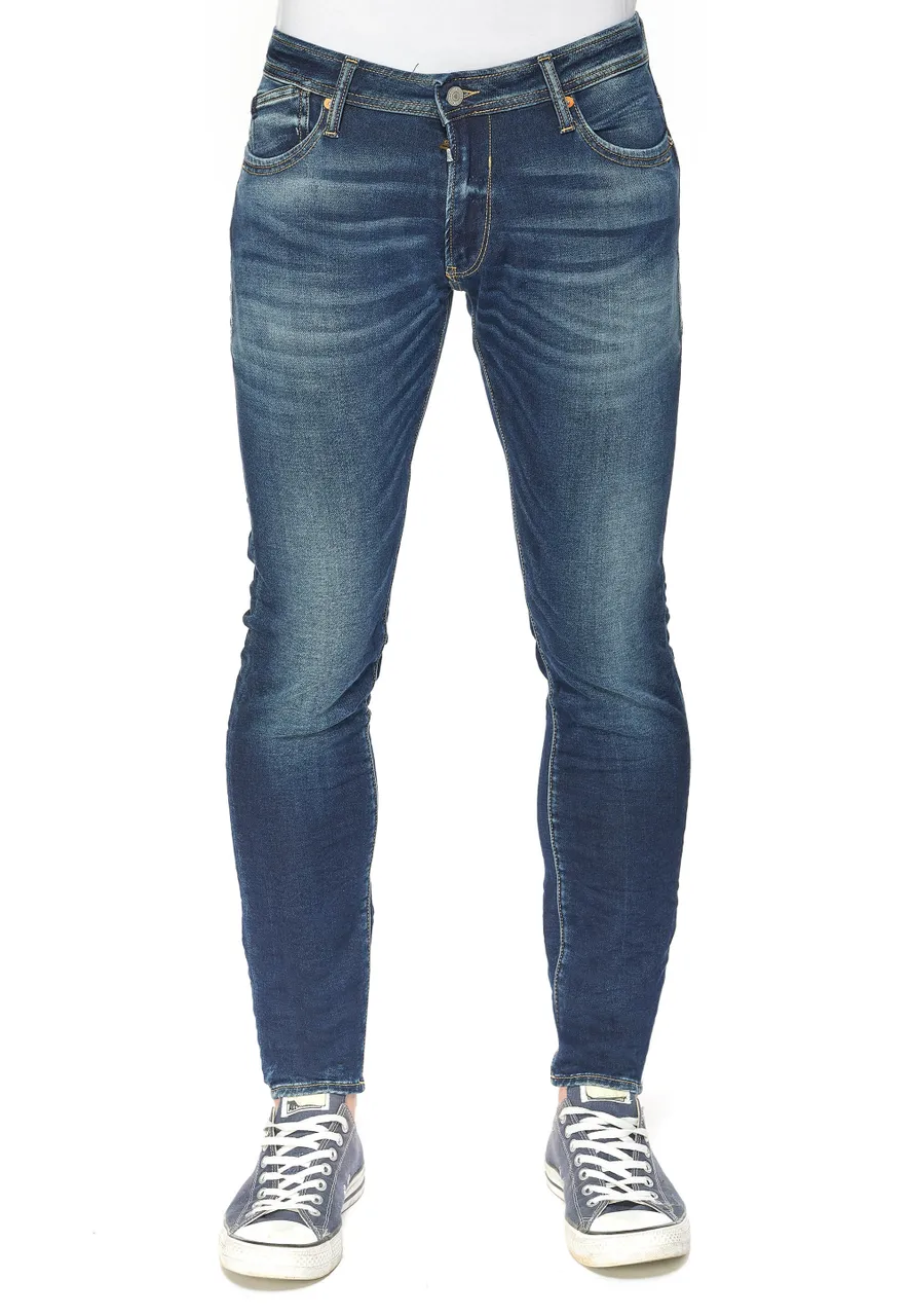 Röhrenjeans LE TEMPS DES CERISES Gr. 29, US-Größen, blau Herren Jeans