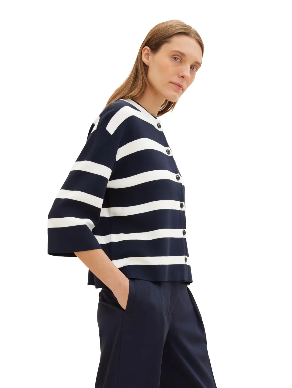 Rollkragenpullover knit cardigan striped