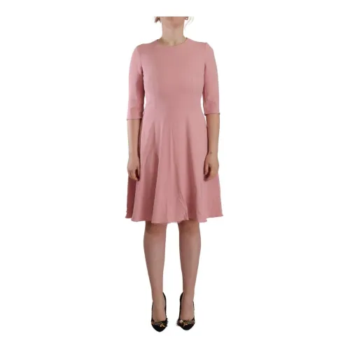 Rosa A-Linien-Kleid mit 3/4-Ärmeln Dolce & Gabbana