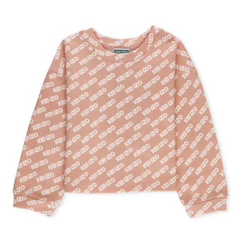 Rosa Baumwoll-Sweatshirt für Mädchen Kenzo