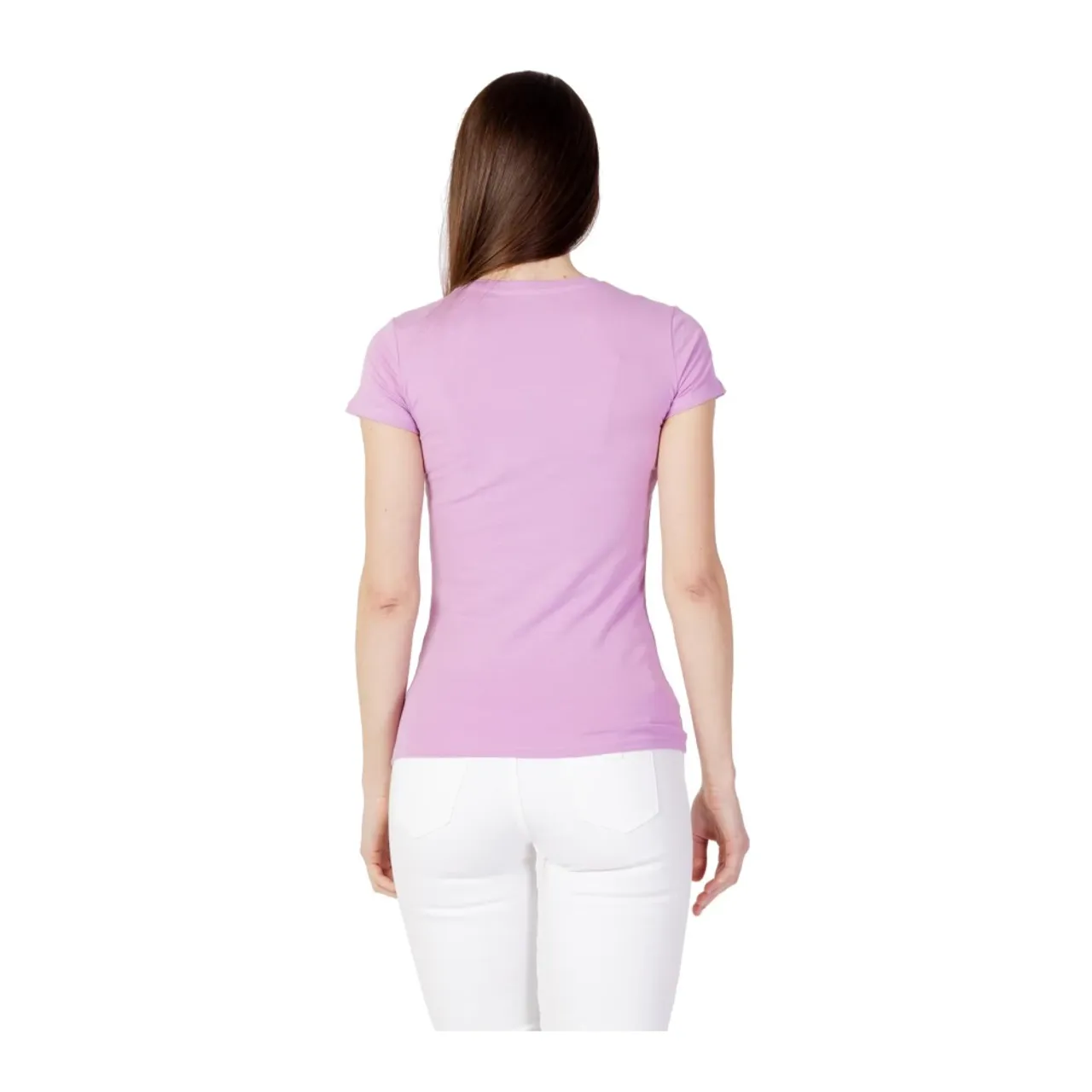 Rosa T-Shirt mit kurzen Ärmeln Guess