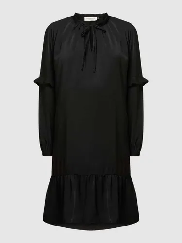 ROSEMUNDE Kleid mit Volantsaum in Black
