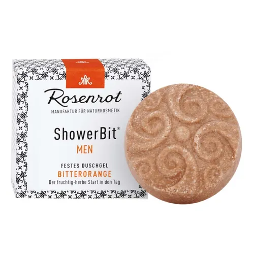 Rosenrot - Festes Duschgel Men ShowerBit® - Bitterorange 60g