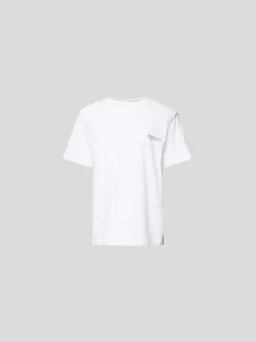 ROTATE Oversized T-Shirt mit Label-Applikation in Weiss