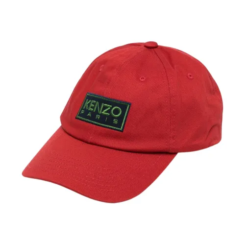 Rote Kappe mit Besticktem Logo Kenzo