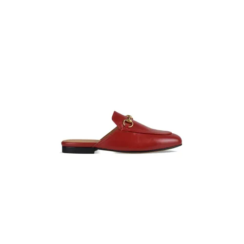 Rote Leder Princetown Slippers Gucci