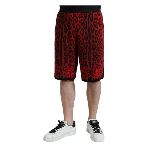 Rote Leopard Print Bermuda Shorts Dolce & Gabbana