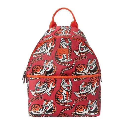 Roter Kinder-Rucksack mit Tigerdruck Gucci