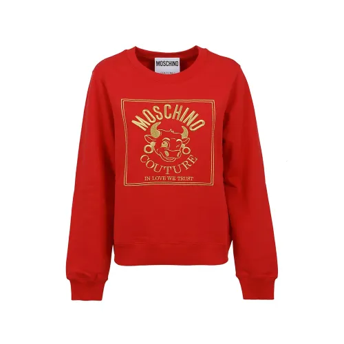Roter Logo Sweatshirt für Frauen Moschino