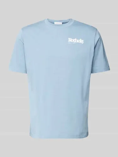 ROTHOLZ T-Shirt mit Label-Print Modell 'Retro Logo' in Hellblau
