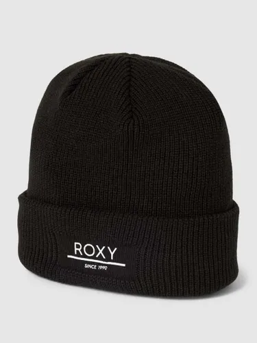 Roxy Beanie mit Label-Patch Modell 'FOLKER' in Black
