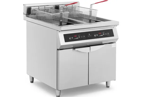 Royal Catering Fritteuse Induktionsfritteuse Doppelfritteuse Gastro-Fritteuse 60 l 20000 W LED, 20000 W