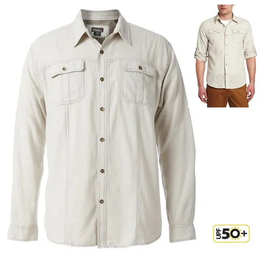 ROYAL ROBBINS Langarmshirt Royal Robbins - Herren Cool Mesh Baja L/S Hemd Outdoorhemd, beige