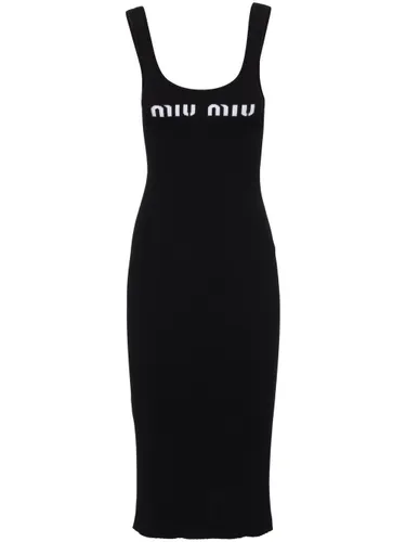 Rückenfreies Kleid mit Logo-Print