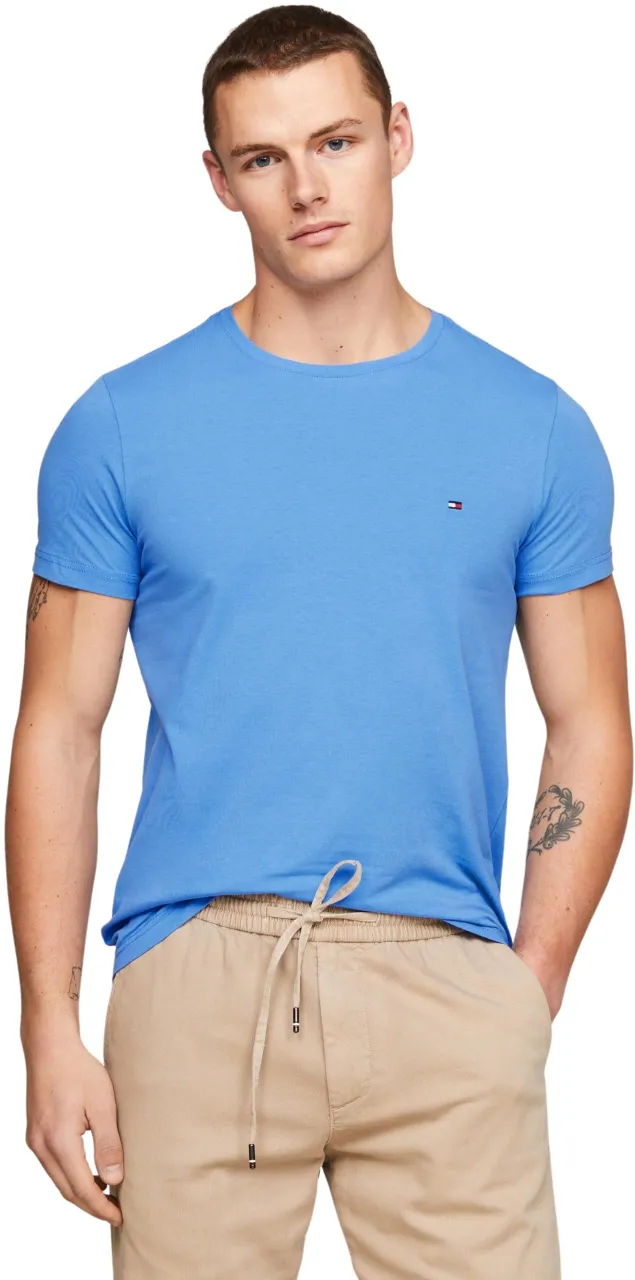 Rundhals T-Shirt STRETCH SLIM FIT TEE, BLUE
