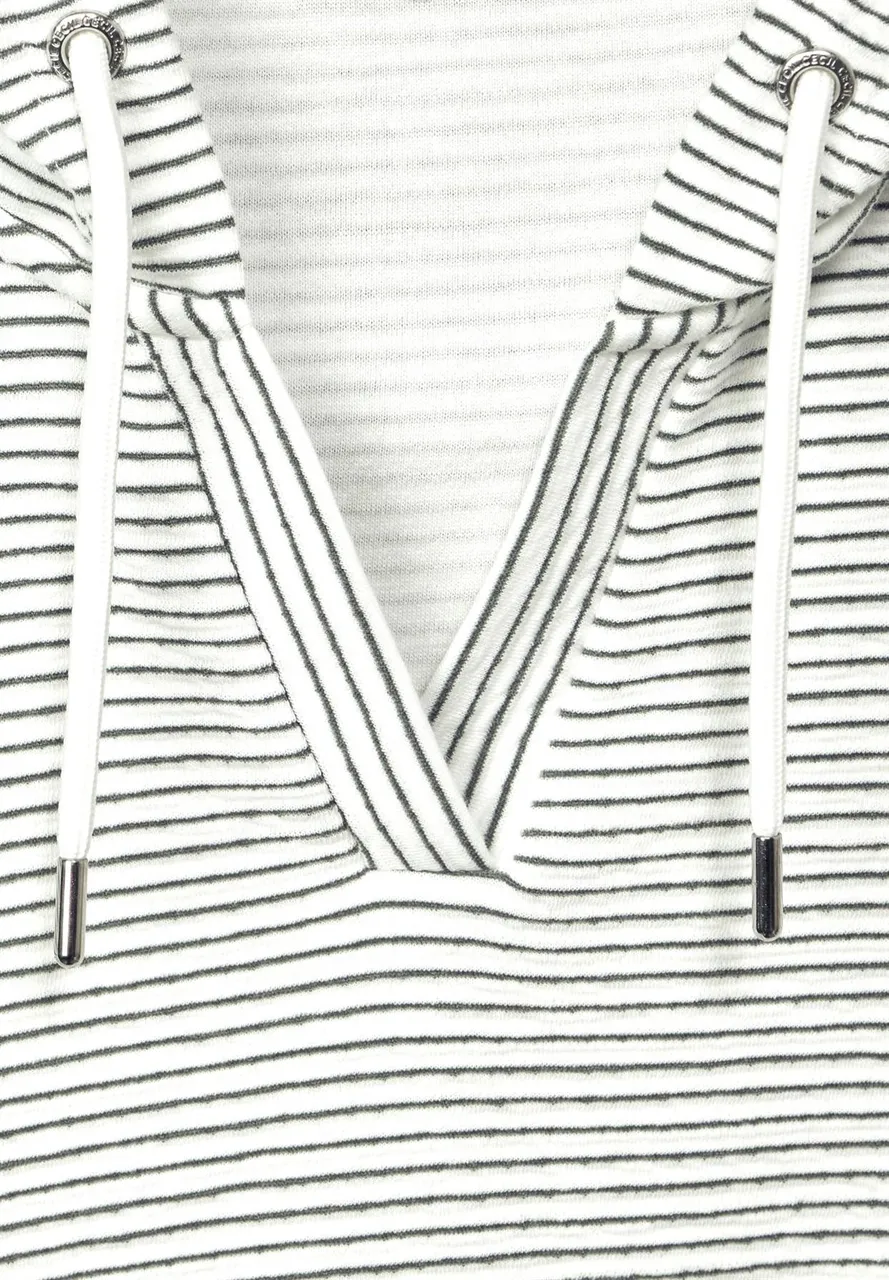 Rundhals T-Shirt Stripe Structure Hoody
