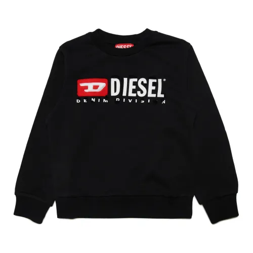 Rundhalsausschnitt-Sweatshirt mit Markenlogo und Brüchen Diesel