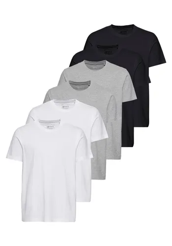 Rundhalsshirt MAN'S WORLD Gr. XL (56/58), weiß (weiß, grau, meliert, schwarz) Herren Shirts T-Shirts