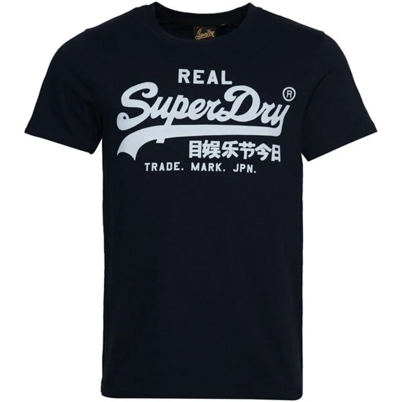 Rundhalsshirt SUPERDRY "SD-VINTAGE VL NOOS TEE" Gr. S, blau (eclipse navy) Herren Shirts T-Shirts