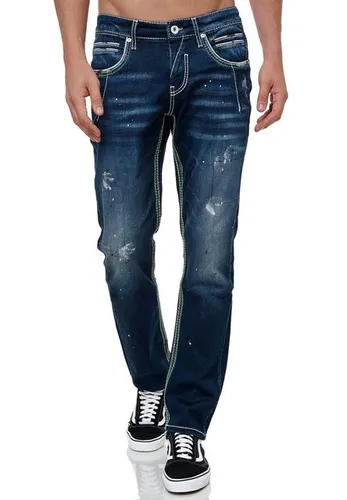 Rusty Neal Straight-Jeans mit kontrastierenden Ziernähten