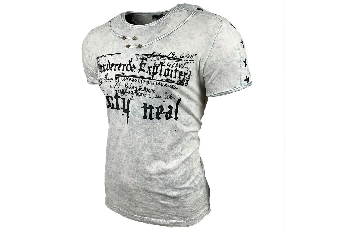 Rusty Neal T-Shirt mit coolem Allover-Print