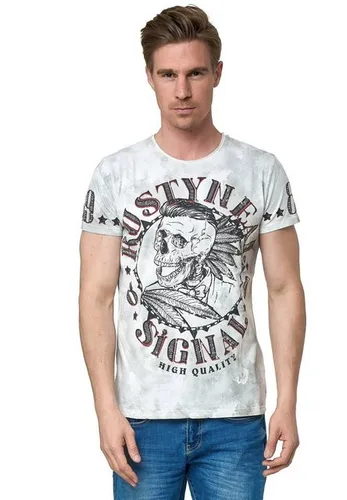Rusty Neal T-Shirt mit stylischem Totenkopf-Print