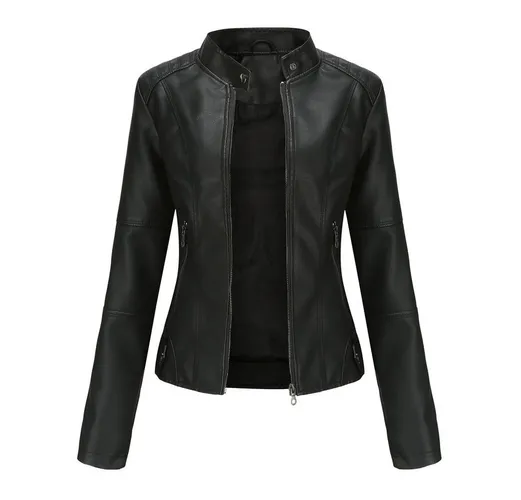 RUZU UG Lederblazer Herbst Jacken, kurze Damenjacken, Übergangsjacken mit Reißverschluss (1-tlg)