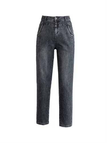 RUZU UG Stretch-Jeans Damenjeans Skinny Jeans Kurze Stretchhose hoher Taille Slim-Fit Jeans