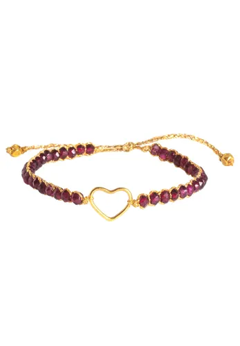 Samapura - Rubin-Herz-Armband | Gold Faden Armbänder & Armreife Damen
